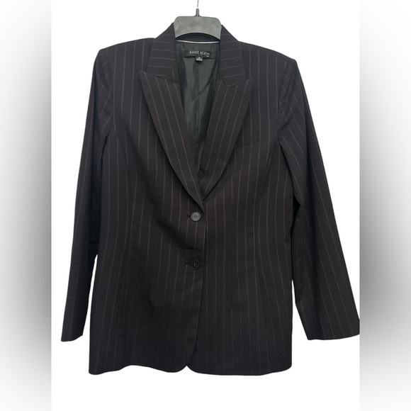 Anne Klein Skirt Suit Size 10 Blue Striped Blazer Pencil Skirt Career Wear NWOT - Picture 1 of 6